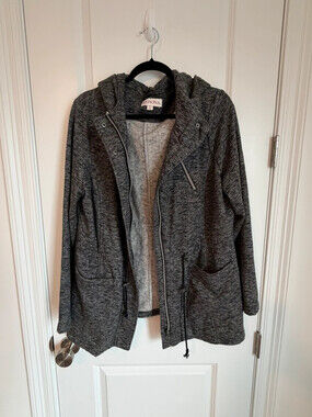 Merona XL gray black sweatshirt jacket